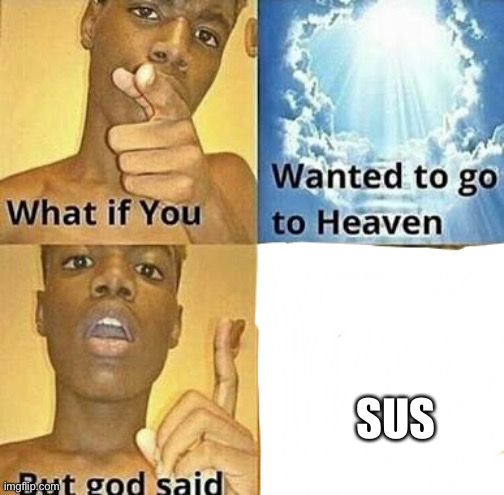 Sus | SUS | image tagged in what if you wanted to go to heaven | made w/ Imgflip meme maker