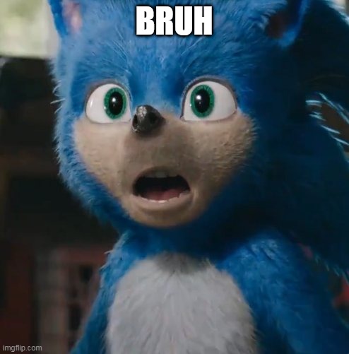 When bruh | BRUH | image tagged in sonic movie | made w/ Imgflip meme maker