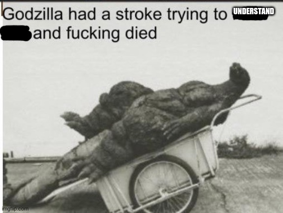 Godzilla | UNDERSTAND | image tagged in godzilla | made w/ Imgflip meme maker