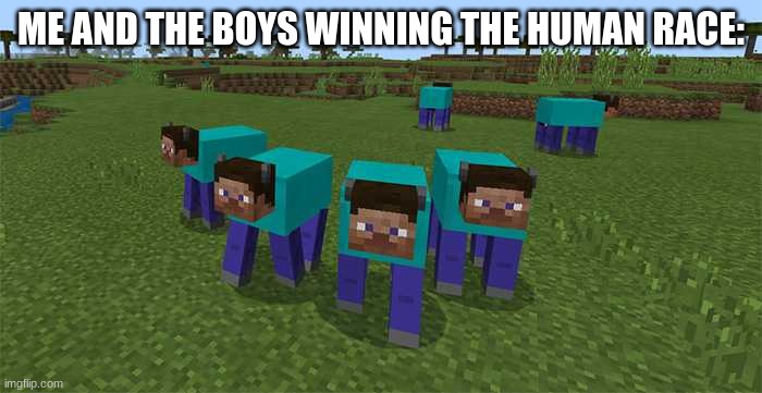 I AM SPEED!!! | ME AND THE BOYS WINNING THE HUMAN RACE: | image tagged in me and the boys,human,race | made w/ Imgflip meme maker