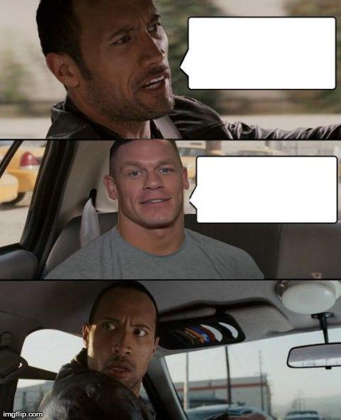 High Quality The Rock Driving (John Cena version) Blank Meme Template