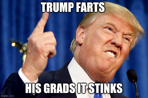 Donald Trump | TRUMP FARTS; HIS GRADS IT STINKS | image tagged in donald trump | made w/ Imgflip meme maker