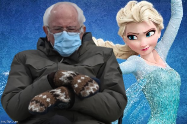 Bernie Frozen | image tagged in memes,frozen,bernie sanders mittens,elsa,disney,bad joke | made w/ Imgflip meme maker