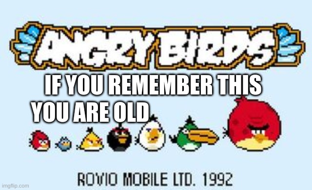 1992! | IF YOU REMEMBER THIS; YOU ARE OLD | image tagged in angry birds | made w/ Imgflip meme maker