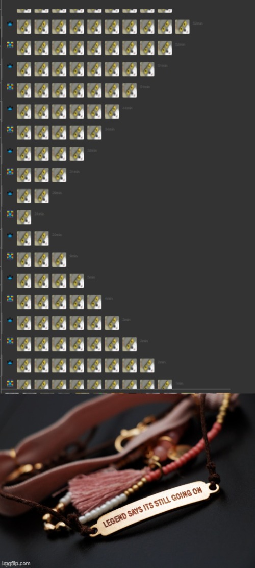 we are totally not still doing this... | image tagged in legend says its still going on | made w/ Imgflip meme maker