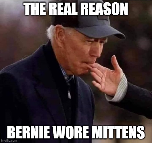 Now We Know Why Bernie Wore Mittens | THE REAL REASON; BERNIE WORE MITTENS | image tagged in finger licking good | made w/ Imgflip meme maker