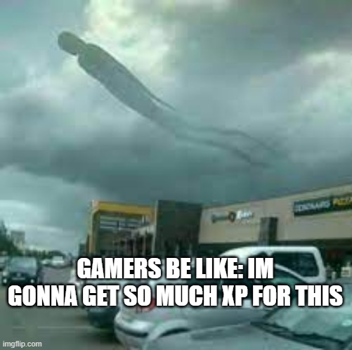 AHHHHHHHHHHHHHHHHHHH! | GAMERS BE LIKE: IM GONNA GET SO MUCH XP FOR THIS | image tagged in gamers,sky,funny,funny memes | made w/ Imgflip meme maker