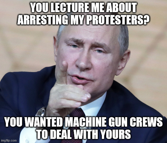 Pelosi's machine gun request sure didn't age well at all did it? | YOU LECTURE ME ABOUT ARRESTING MY PROTESTERS? YOU WANTED MACHINE GUN CREWS
TO DEAL WITH YOURS | image tagged in didn't see that coming did you | made w/ Imgflip meme maker