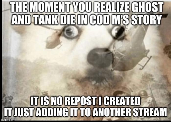 no not again | IT IS NO REPOST I CREATED IT JUST ADDING IT TO ANOTHER STREAM | image tagged in call of duty | made w/ Imgflip meme maker