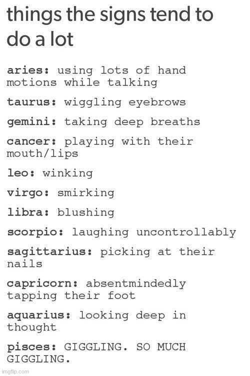 *laughs in Scorpio and Peicies even tho I'm a leo ;-;* - Imgflip