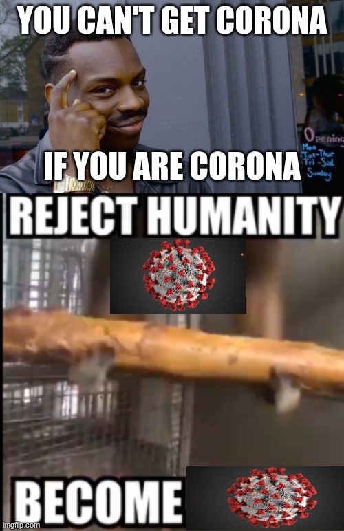New corona prevention strategy | YOU CAN'T GET CORONA; IF YOU ARE CORONA | image tagged in memes,corona | made w/ Imgflip meme maker