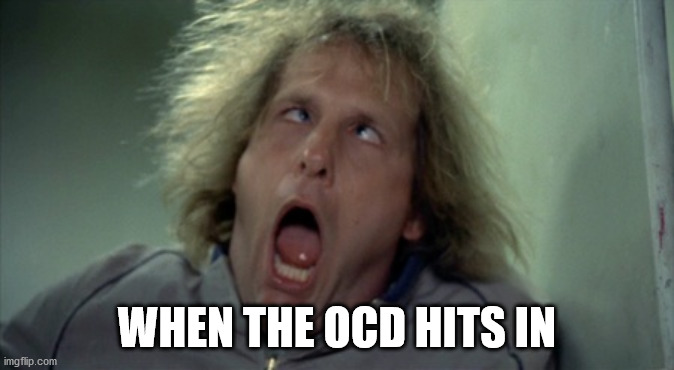 Scary Harry Meme | WHEN THE OCD HITS IN | image tagged in memes,scary harry | made w/ Imgflip meme maker