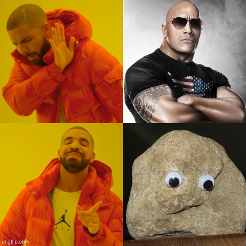this is what the rock should look like | image tagged in memes,funny,the rock,dwayne johnson,drake hotline bling | made w/ Imgflip meme maker