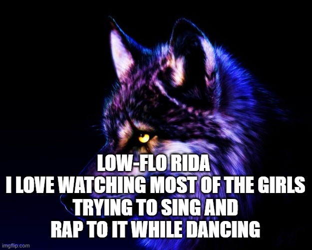 XDDDD | LOW-FLO RIDA 

I LOVE WATCHING MOST OF THE GIRLS TRYING TO SING AND RAP TO IT WHILE DANCING | image tagged in dont mess with meh its my spirit animal | made w/ Imgflip meme maker