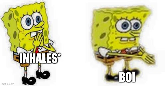 spongebob breathes in  | INHALES* BOI | image tagged in spongebob breathes in | made w/ Imgflip meme maker