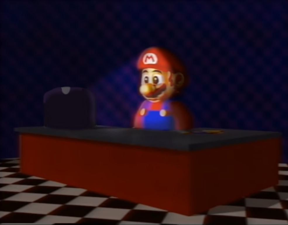 High Quality Sad Mario at the Computer Blank Meme Template