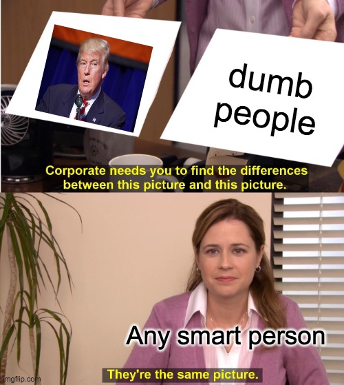Any smart person would upvote this meme in agreement | dumb people; Any smart person | image tagged in memes,they're the same picture,politics,donald trump is an idiot,upvote if you agree | made w/ Imgflip meme maker