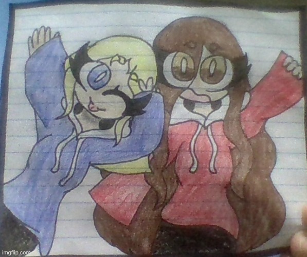 Drawing of moi and me friend Ivory | made w/ Imgflip meme maker