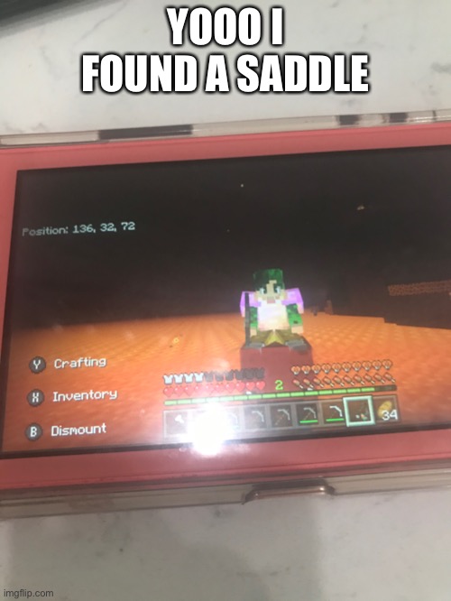 Beating Minecraft one post at a time | YOOO I FOUND A SADDLE | made w/ Imgflip meme maker