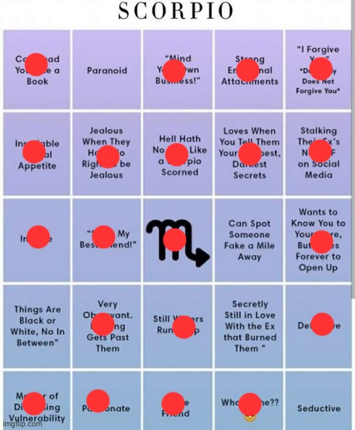 There We Go! | image tagged in scorpio,memes,bingo | made w/ Imgflip meme maker