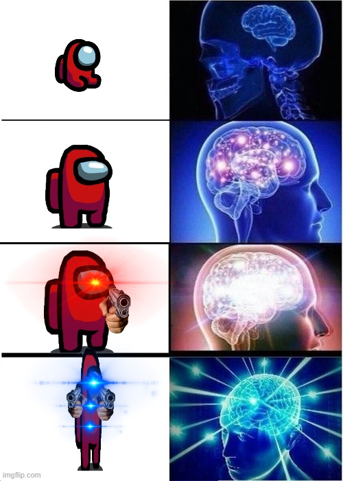 Crewmate Evolution | image tagged in memes,expanding brain | made w/ Imgflip meme maker