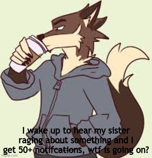 Explain? | I wake up to hear my sister raging about something and I get 50+ notifcations, wtf is going on? | made w/ Imgflip meme maker