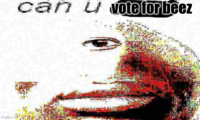 vote for beez or I break your kneez | vote for beez | image tagged in can u don't deep fried | made w/ Imgflip meme maker