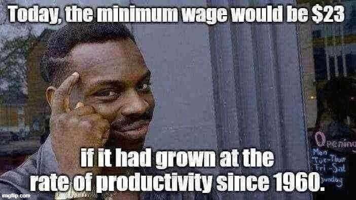 query: into whose pockets did that money go? | image tagged in income inequality,inequality,wages,minimum wage,roll safe think about it,economics | made w/ Imgflip meme maker