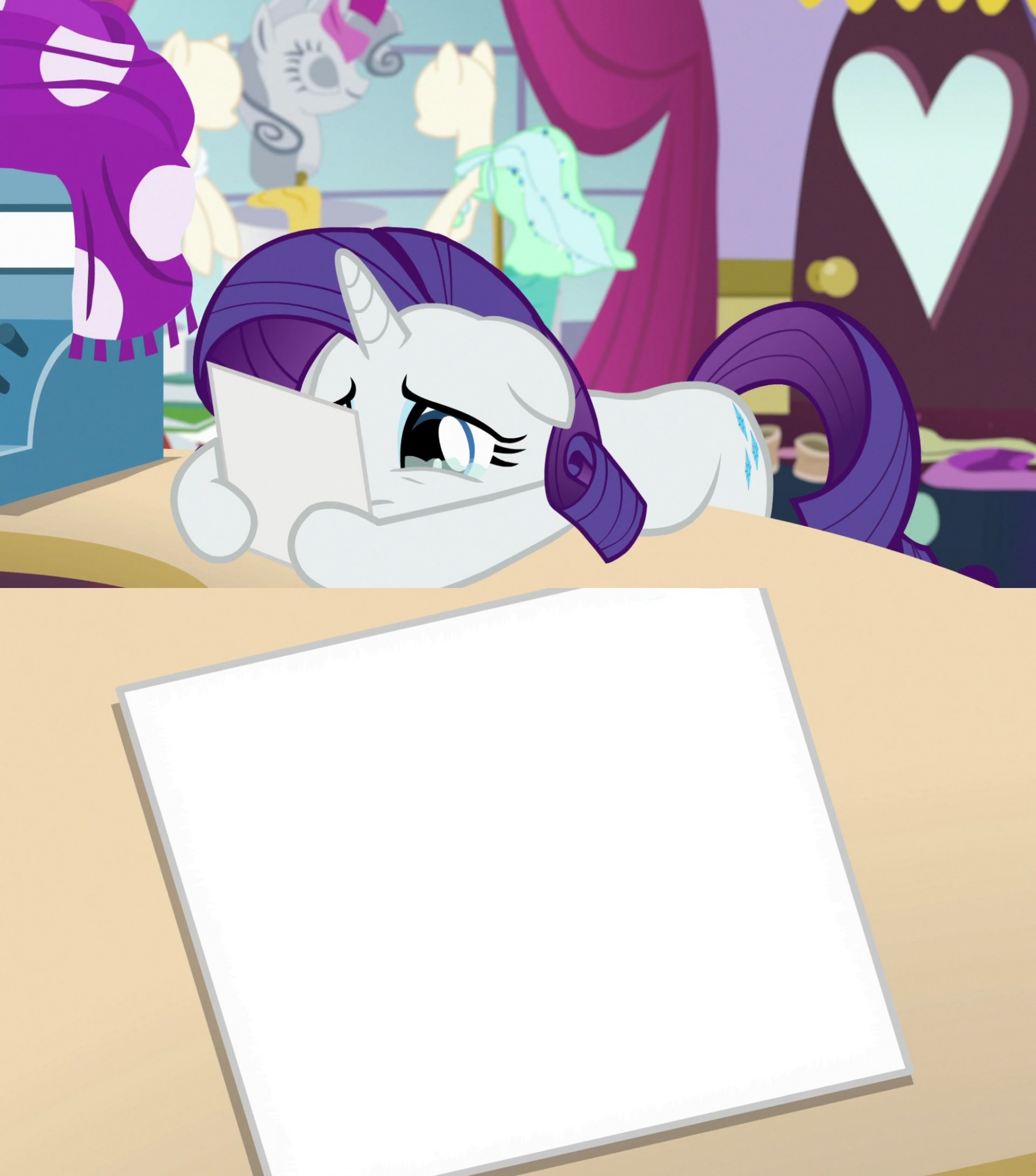 Rarity's Sadness Memories (MLP) Blank Meme Template