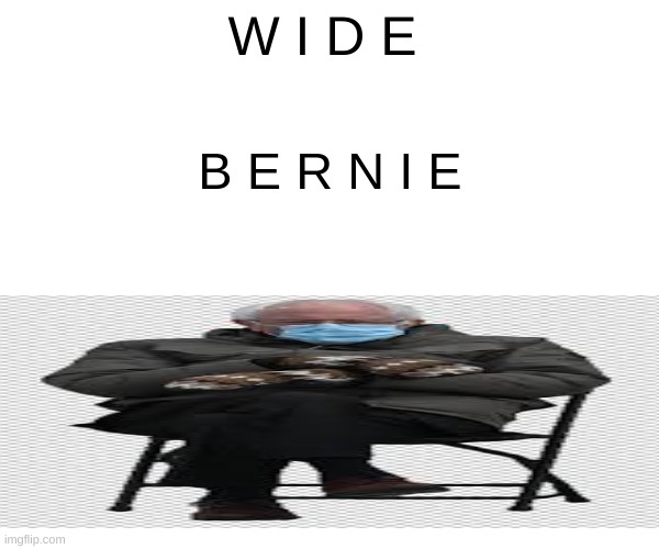 W I D E  B E R N I E | W I D E; B E R N I E | image tagged in memes,bernie sanders | made w/ Imgflip meme maker