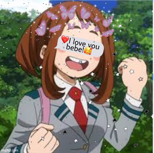 Ochaco picsart cause yes | image tagged in mha,bnha | made w/ Imgflip meme maker