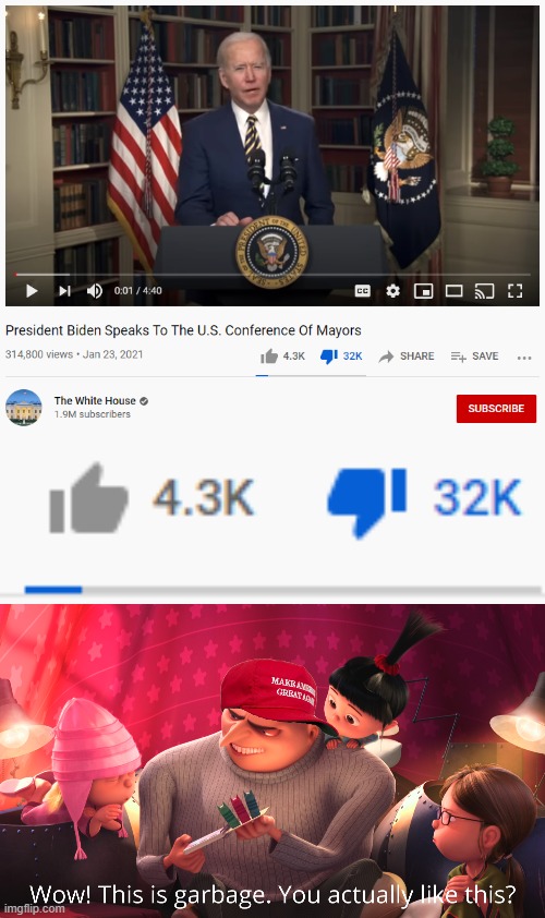 "the most popular president" they said. "Everyone voted for him" they said | image tagged in wow this is garbage you actually like this | made w/ Imgflip meme maker