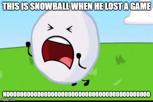 BFDI Snowball NOOOOO | THIS IS SNOWBALL WHEN HE LOST A GAME; NOOOOOOOOOOOOOOOOOOOOOOOOOOOOOOOOOOOOOOOOOO | image tagged in bfdi snowball nooooo,bfdi | made w/ Imgflip meme maker