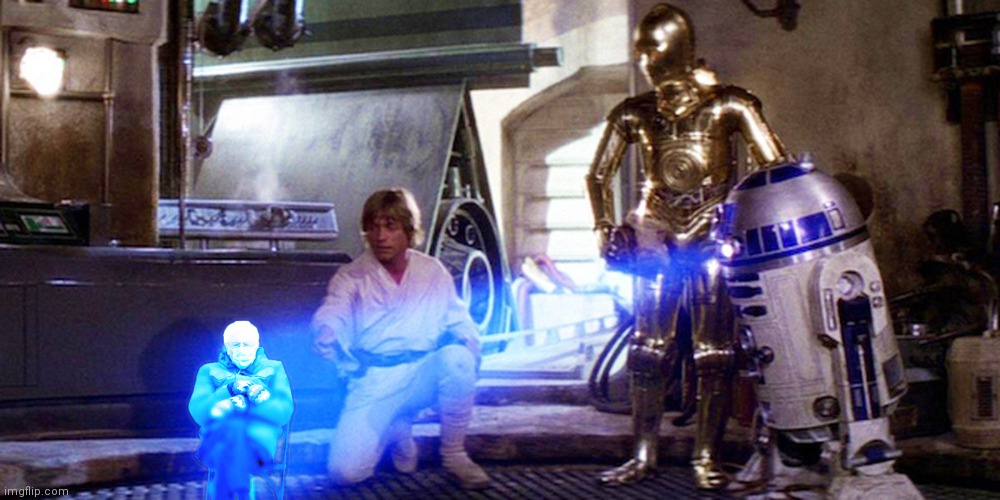 Star Wars Bernie hologram 2 | image tagged in star wars,bernie,hologram | made w/ Imgflip meme maker