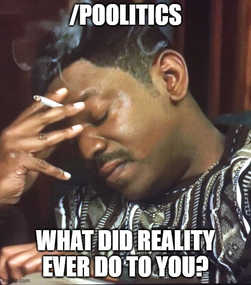 Why do you hate it so much? | /POOLITICS; WHAT DID REALITY EVER DO TO YOU? | image tagged in mekhi phifer,memes,politics,reality,what did it do to you | made w/ Imgflip meme maker