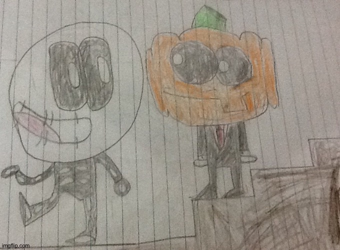 Pump n Skid Drawing | image tagged in sr pelo,spooky month,halloween,pump,skid,drawings | made w/ Imgflip meme maker