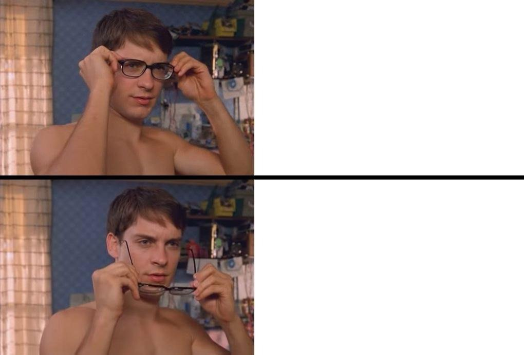 Peter Parker Glasses (fixed) Blank Meme Template
