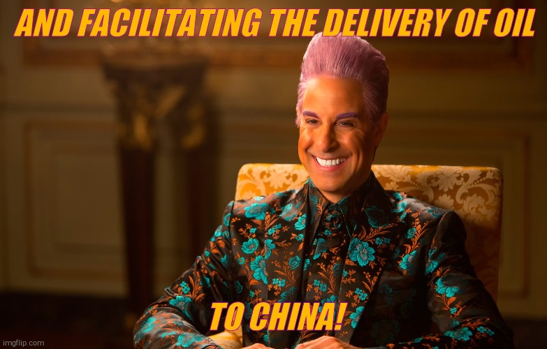 Caesar Fl | AND FACILITATING THE DELIVERY OF OIL TO CHINA! | image tagged in caesar fl | made w/ Imgflip meme maker