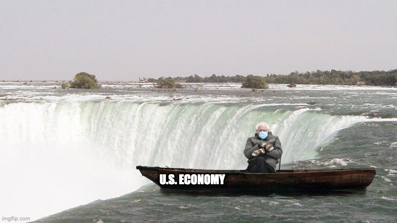 Thanks, Bernie Bros | U.S. ECONOMY | image tagged in bernie,joe biden,usa | made w/ Imgflip meme maker