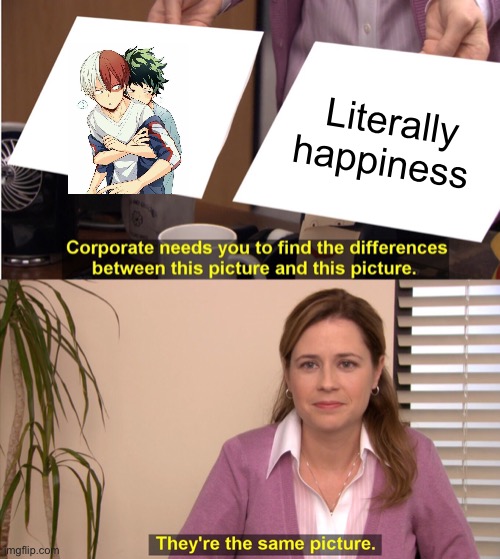My hero fans | Literally happiness | image tagged in memes,they're the same picture,my hero academia | made w/ Imgflip meme maker