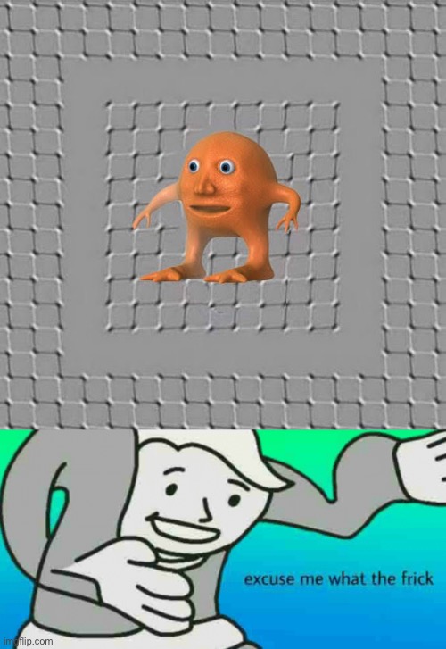 This isn’t a GIF, it’s an optical illusion | image tagged in excuse me what the frick,excuse me wtf blank template,orange,cursed image,cursed | made w/ Imgflip meme maker