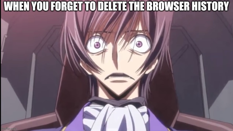 History | image tagged in anime,code geass,browser history,anime meme | made w/ Imgflip meme maker