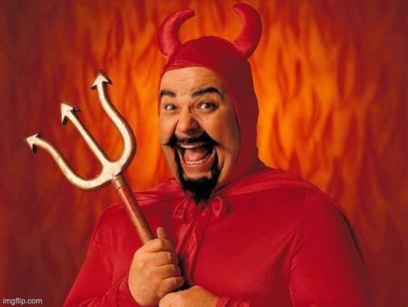 funny satan | image tagged in funny satan | made w/ Imgflip meme maker