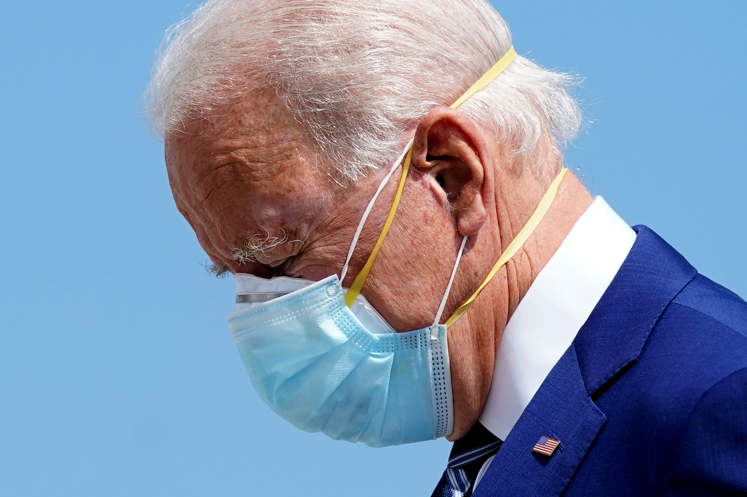 Biden* wearing two masks Blank Meme Template