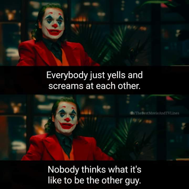 Joker Nobody thinks what it's like to be the other guy Blank Meme Template