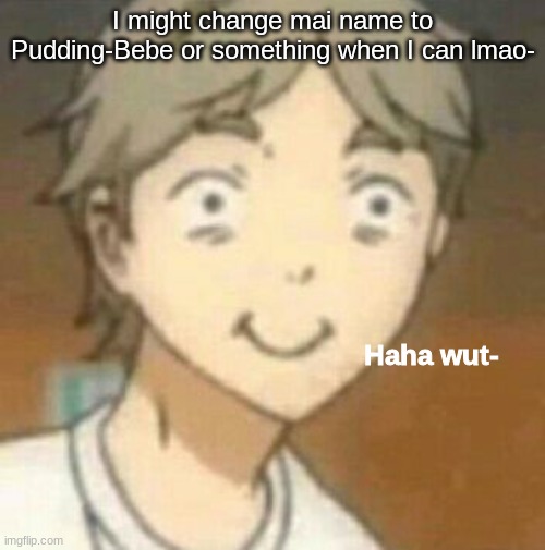 Haha wut- | I might change mai name to Pudding-Bebe or something when I can lmao- | image tagged in haha wut- | made w/ Imgflip meme maker