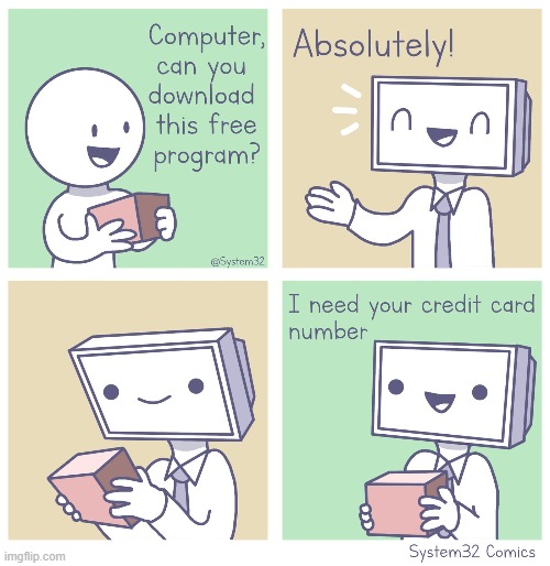it's relatable, all of it | image tagged in relatable,credit card,free,comics,funny memes | made w/ Imgflip meme maker