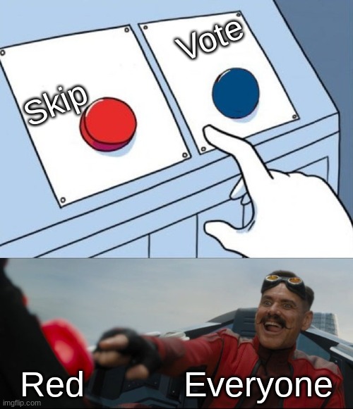 Robotnik Button | Skip           Vote; Red          Everyone | image tagged in robotnik button | made w/ Imgflip meme maker