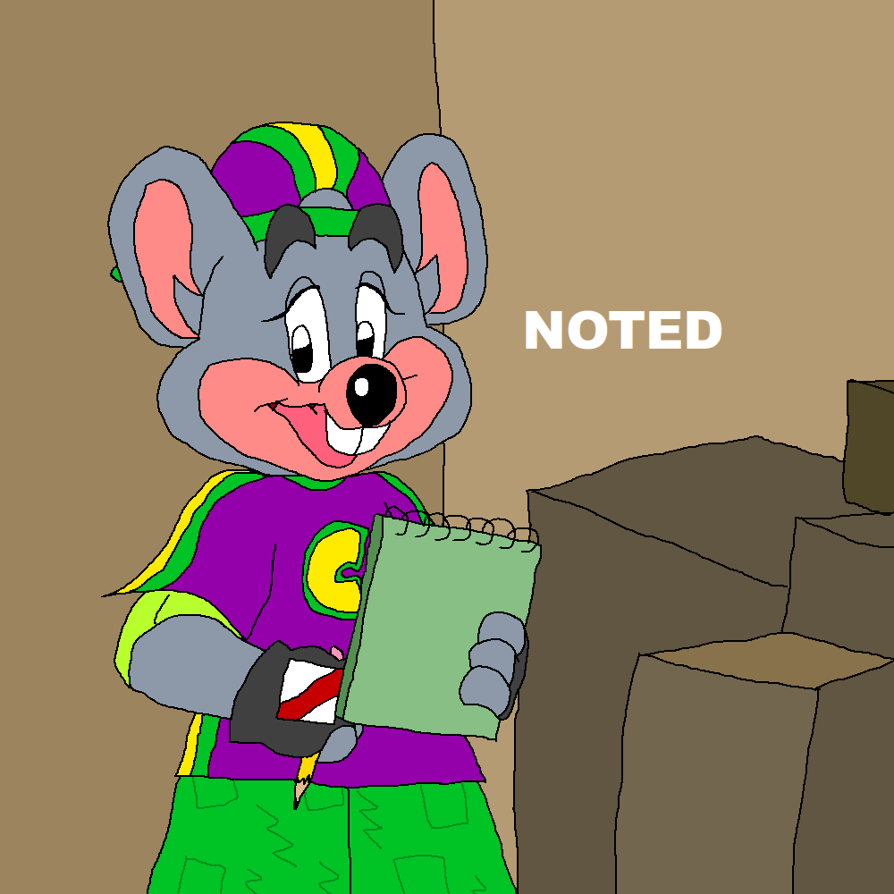 High Quality Chuck E. Cheese Noted Blank Meme Template