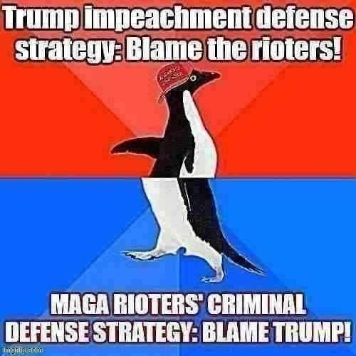 Hmmm something's not adding up here | image tagged in trump impeachment,socially awesome awkward penguin,maga,impeachment,rioters,blame | made w/ Imgflip meme maker